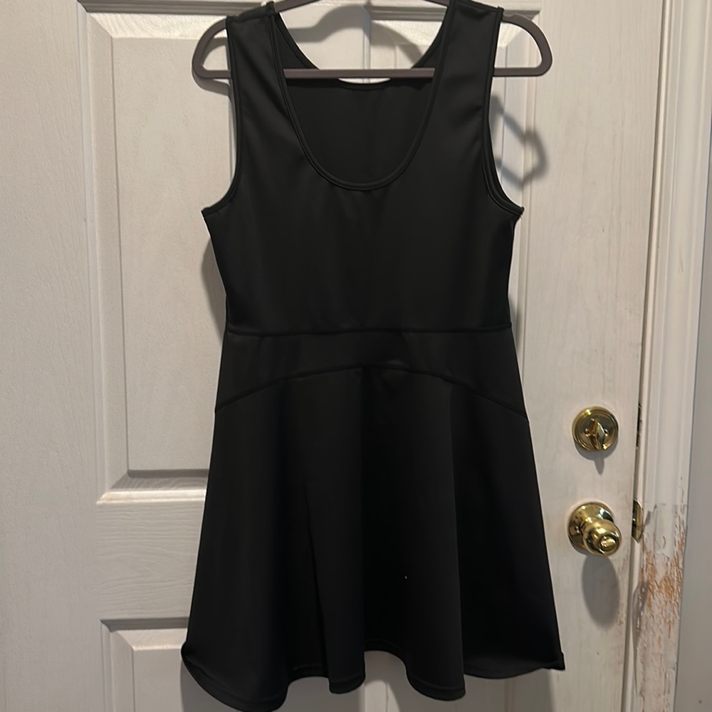 Tennis dress with shorts, black